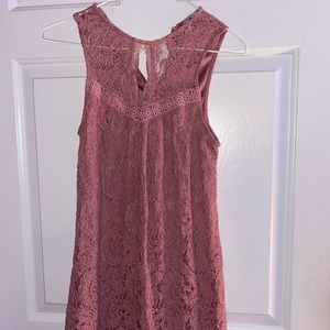 Pink lace formal dress